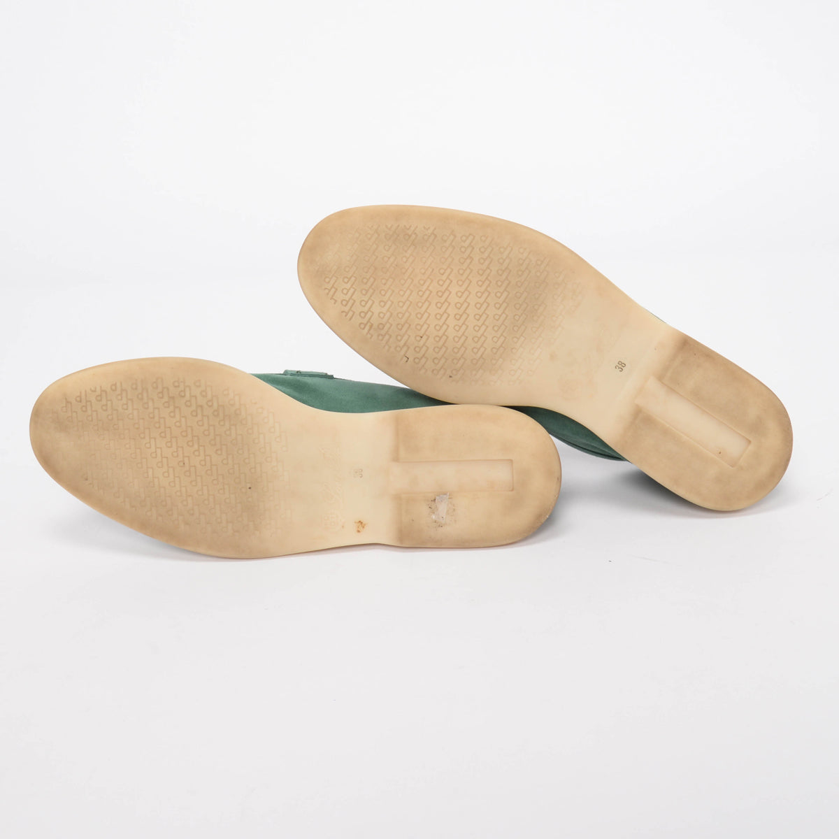Loro Piana Forest Green Suede Summer Charms Walk Loafers 38