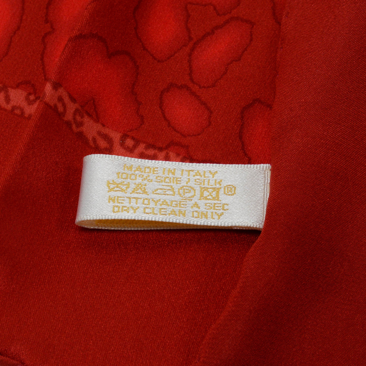 Cartier Red Silk Animal Print Scarf