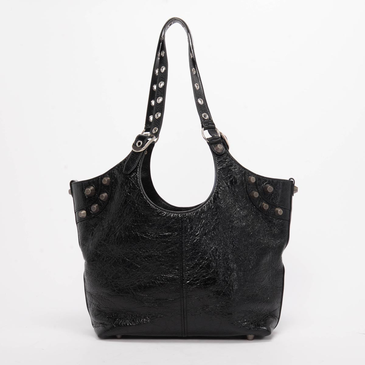 Balenciaga Black Arena Lambskin Le Cagole Carry All Tote