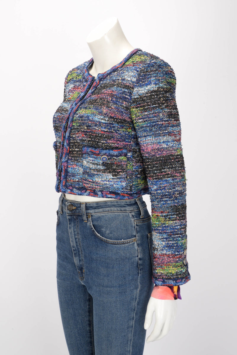Chanel Multi Colour Fantasy Tweed Short Jacket FR 40