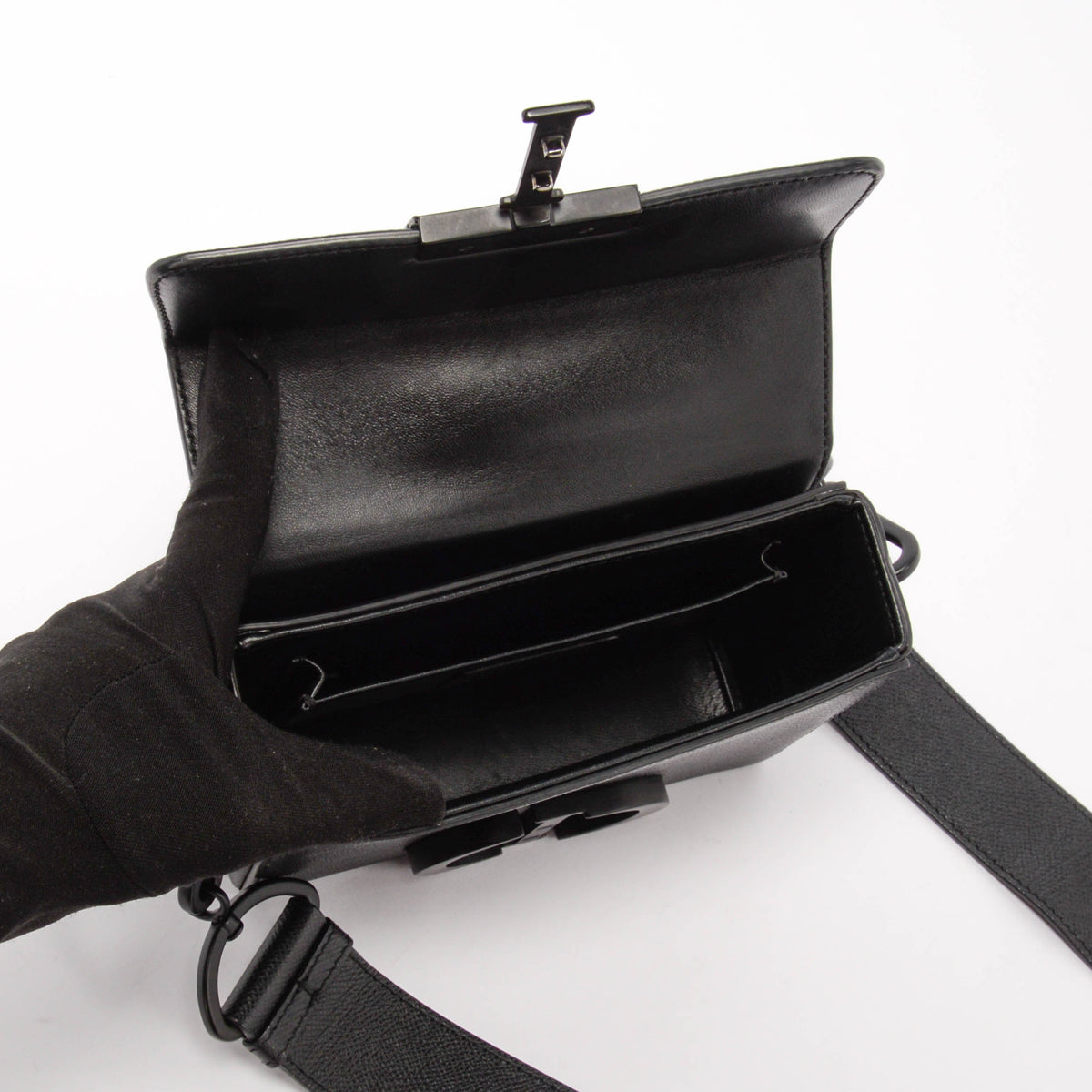Dior Black Ultramatte Grained Calfskin 30 Montaigne Box Bag