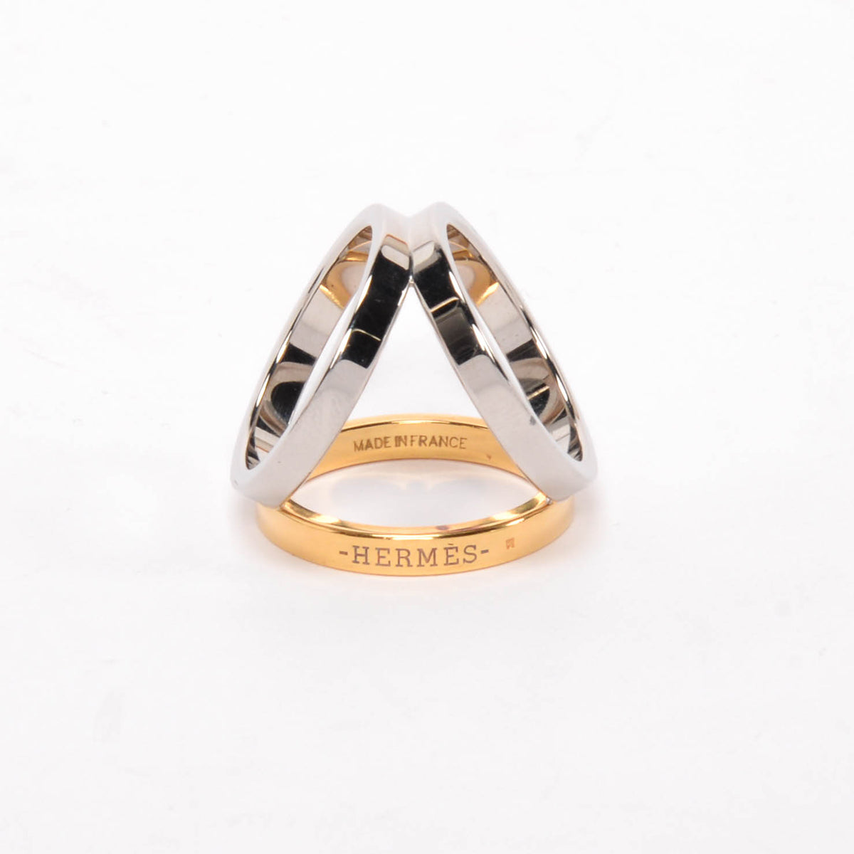 Hermes Gold & Silver Tone Trio 90 Scarf Ring