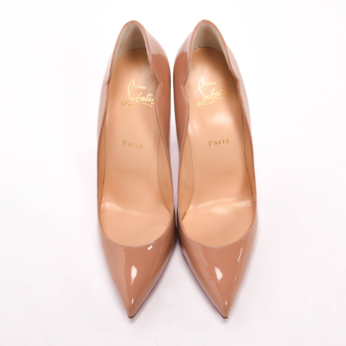 Christian Louboutin Nude Patent Hot Chick Pumps 40.5