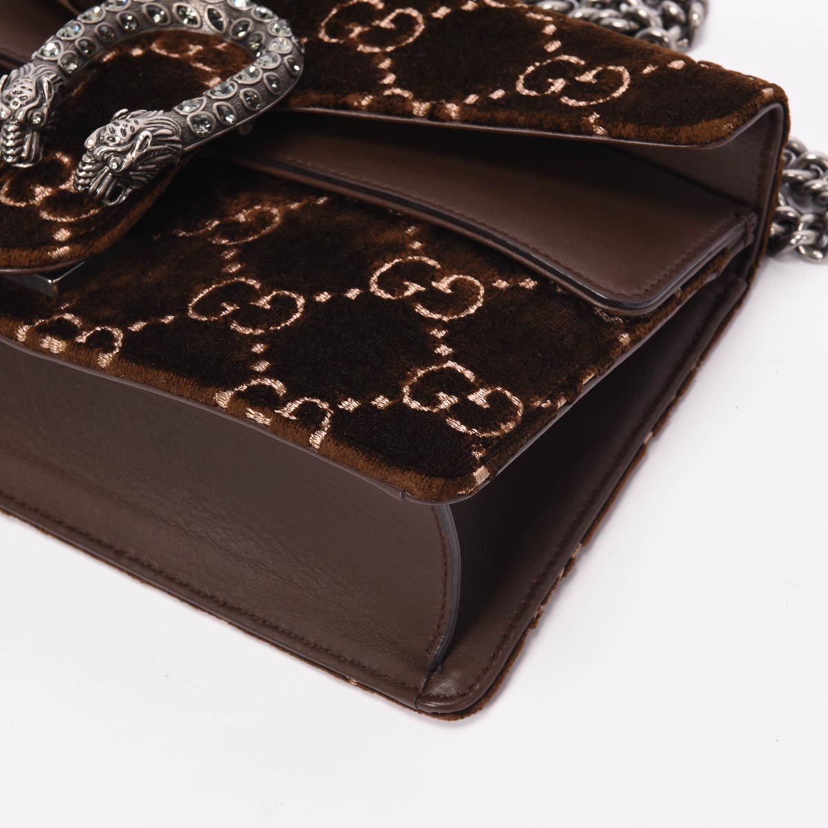Gucci Brown GG Velvet Small Dionysus Shoulder Bag