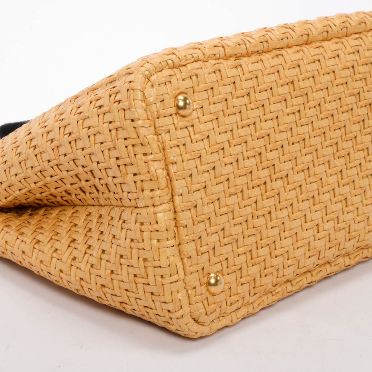 Prada Black Woven Raffia Basket Tote