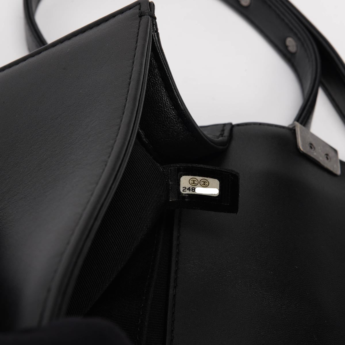 Chanel Black Quilted Lambskin Medium Boy Bag