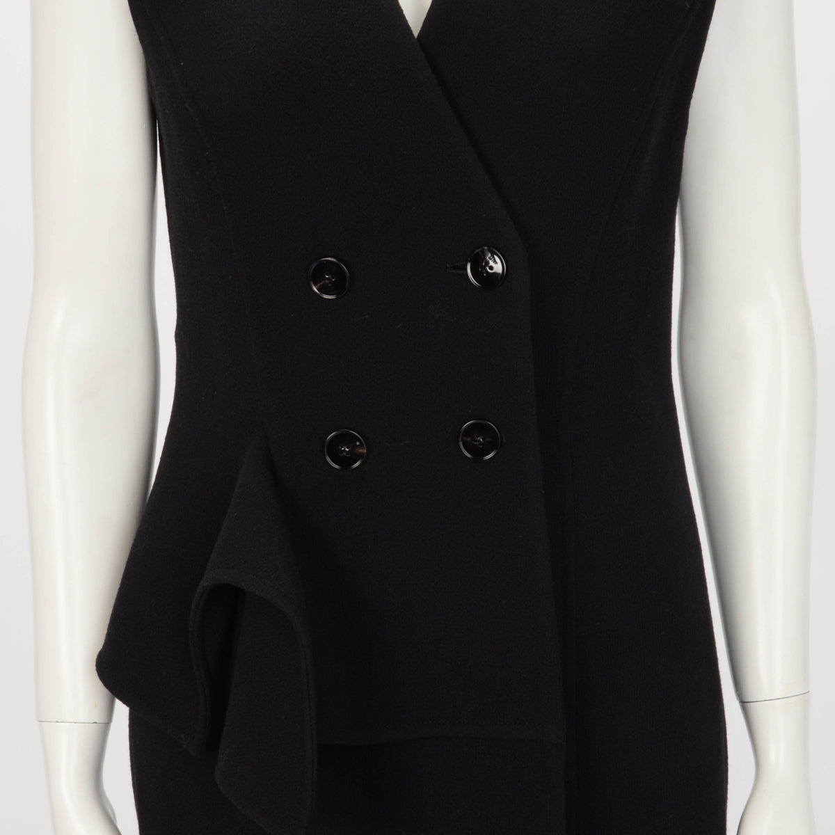 Dior Black Wool Double Breasted Dress FR 40