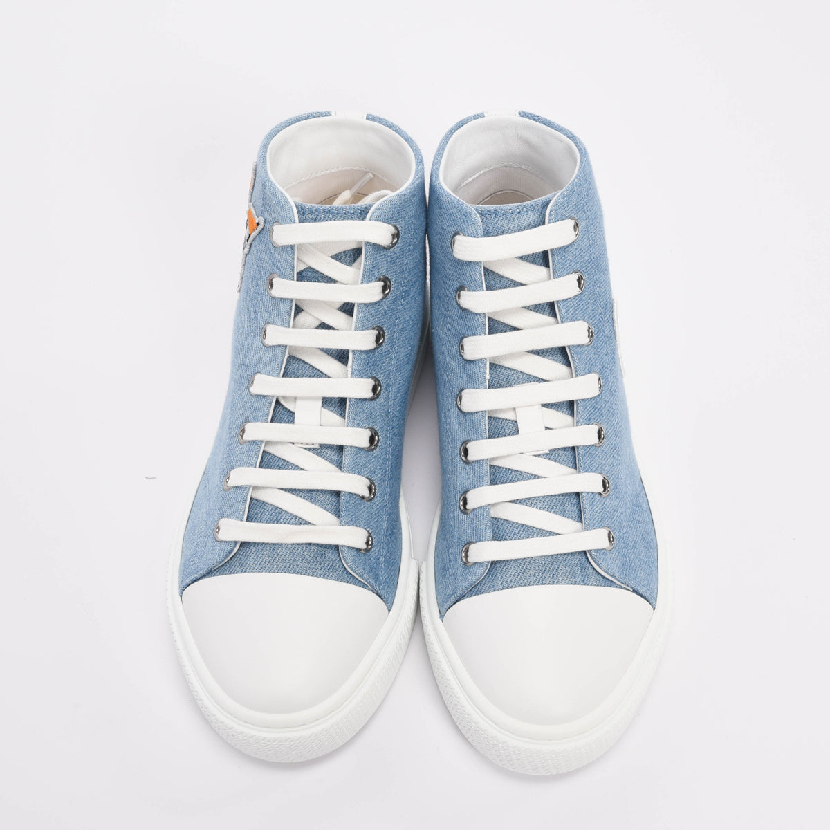 Hermes Blue Denim Illico Hi Top Sneakers 37.5