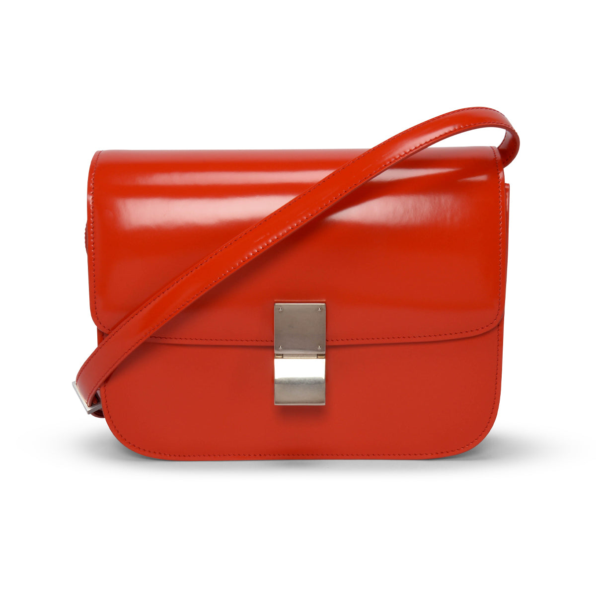Celine Vermillion Hi-Shine Medium Classic Box Bag