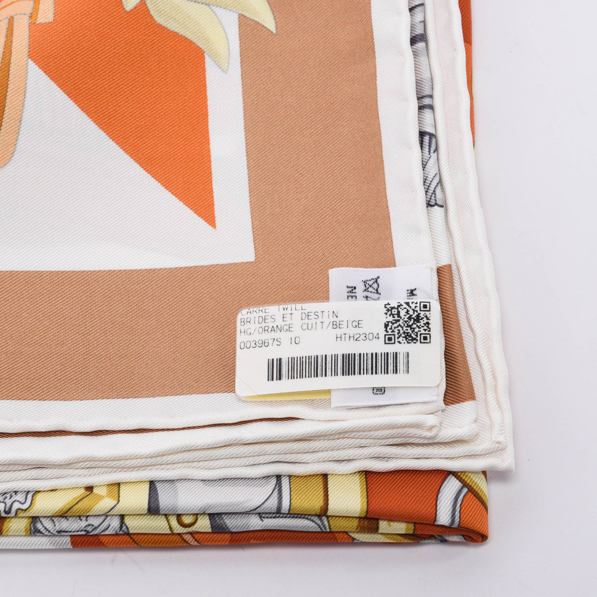 Hermes Orange Silk Brides Et Destin Scarf 90