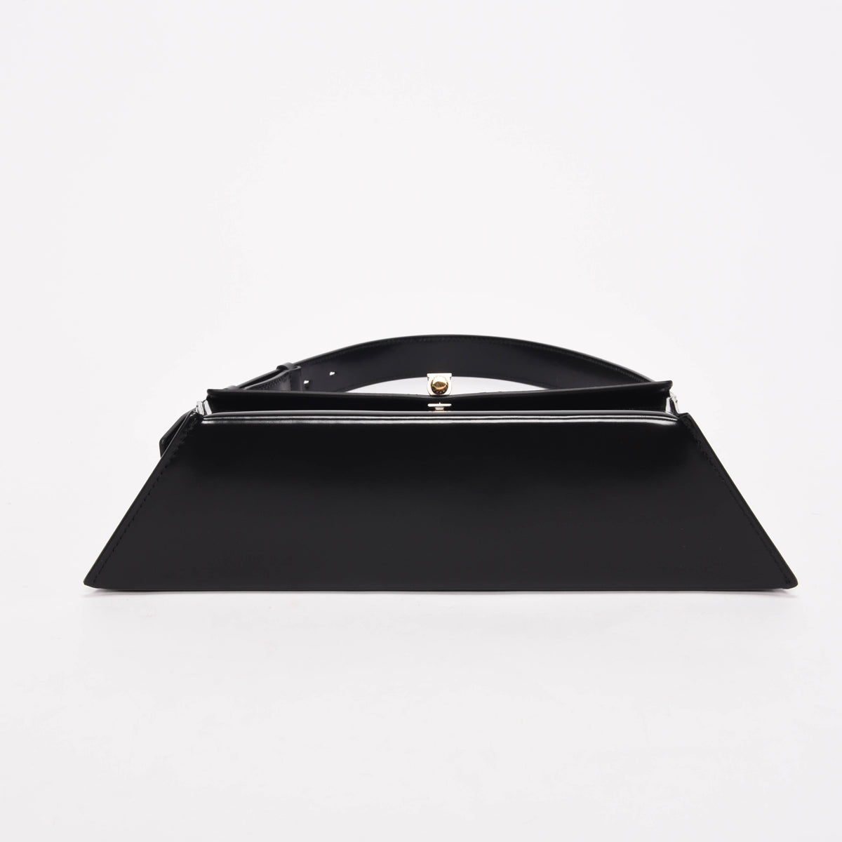 Ferragamo Black Calfskin Geometric Shoulder Bag