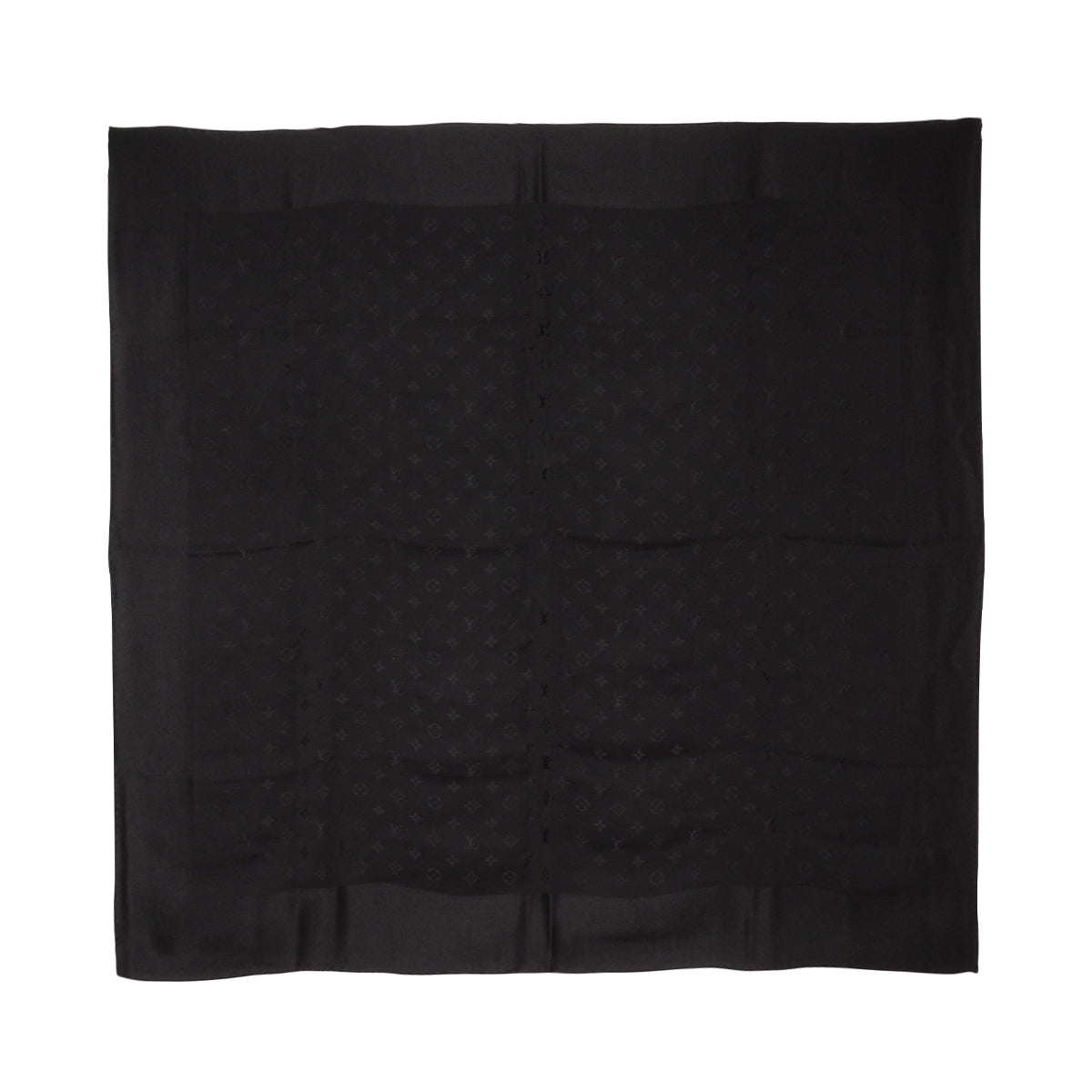 Louis Vuitton Black Silk Monogram Scarf