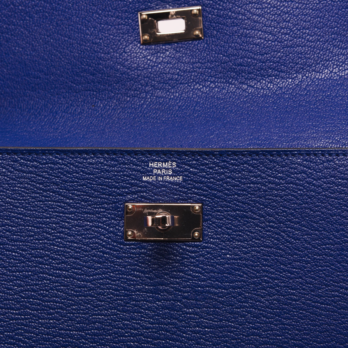 Hermes Blue Electric Chevre Mysore Kelly Wallet