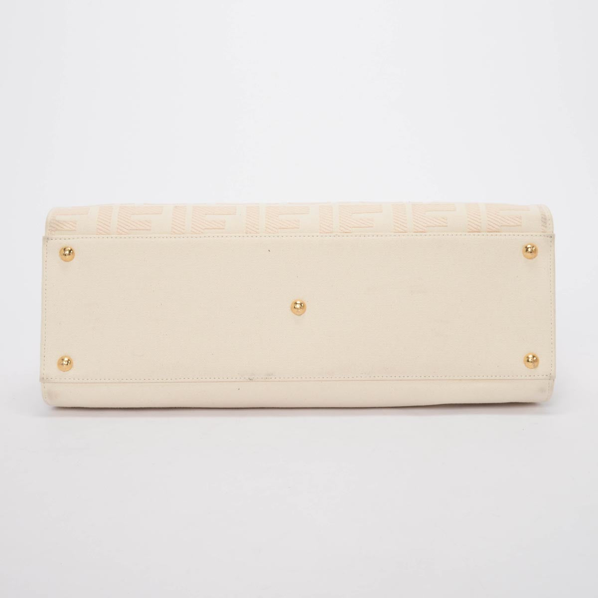 Fendi Cream FF Embroidered Canvas Medium Peekaboo X-Tote Tote
