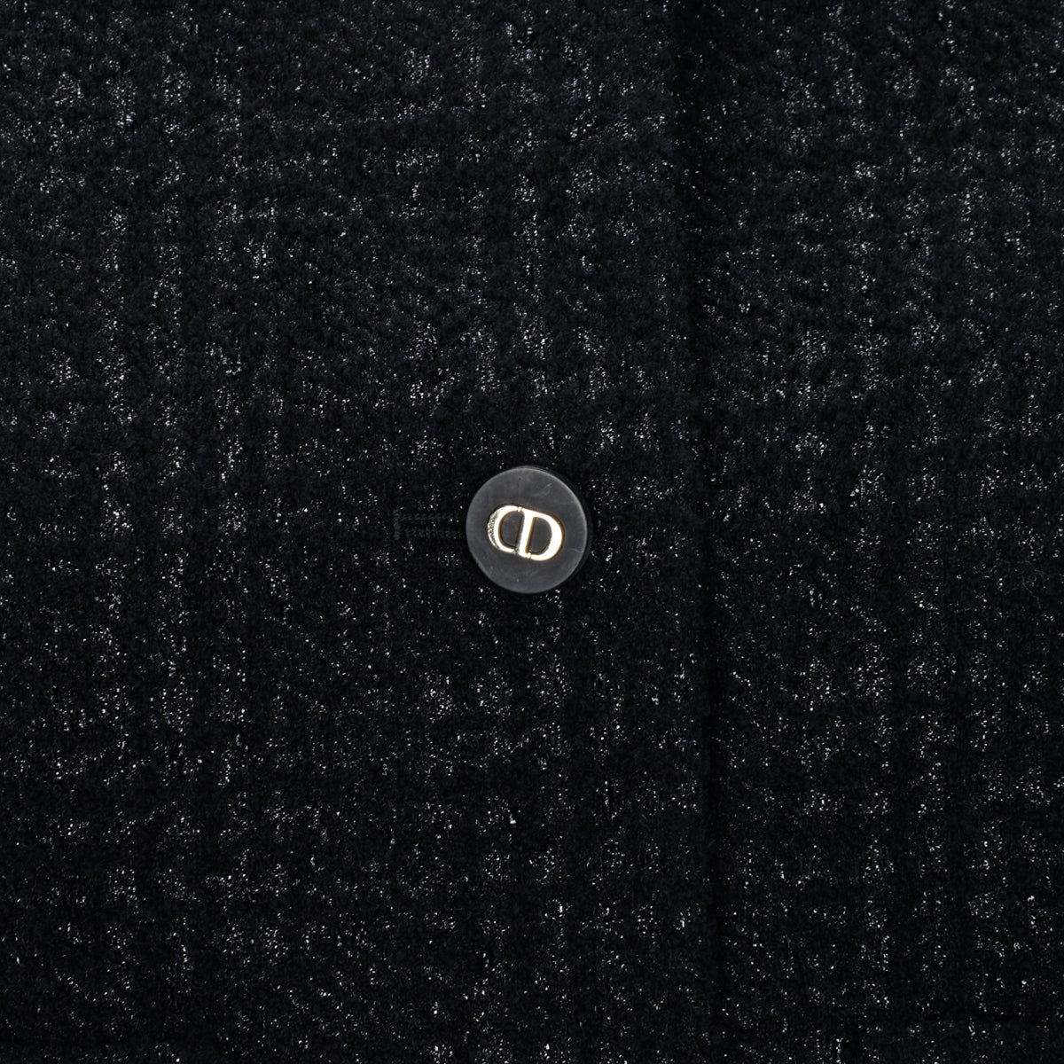 Dior Black Lurex Tweed Cropped Jacket FR 40