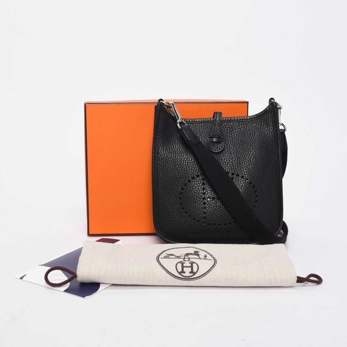 Hermes Black Clemence Evelyne TPM Bag
