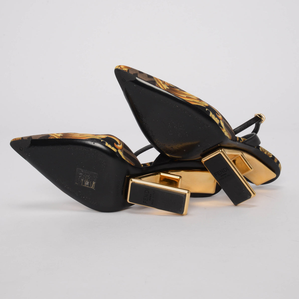Fendace Tobacco Printed Slingback Pumps 36
