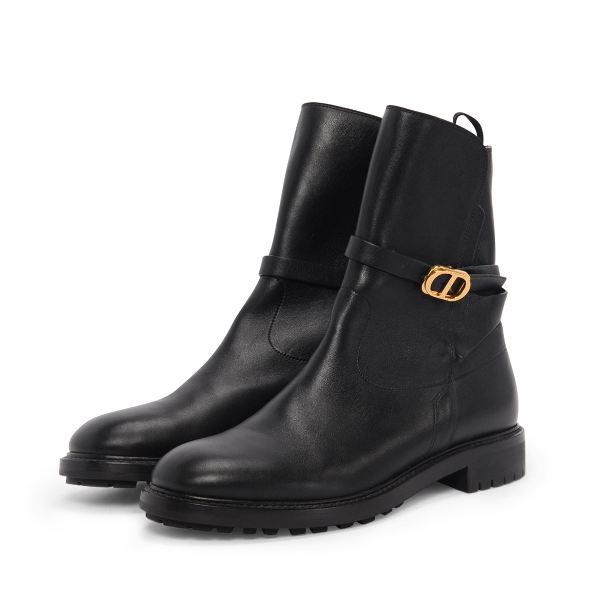 Dior Black Calfskin Empreinte Ankle Boots