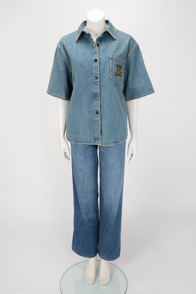 Louis Vuitton Blue Denim Boxy Shirt FR 34