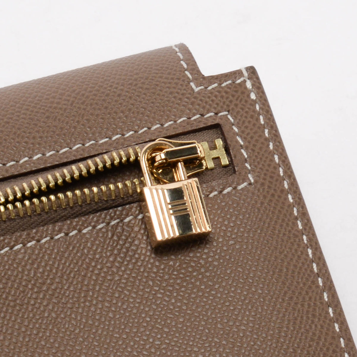 Hermes Etoupe Madame Calfskin Kelly Pocket Compact Wallet