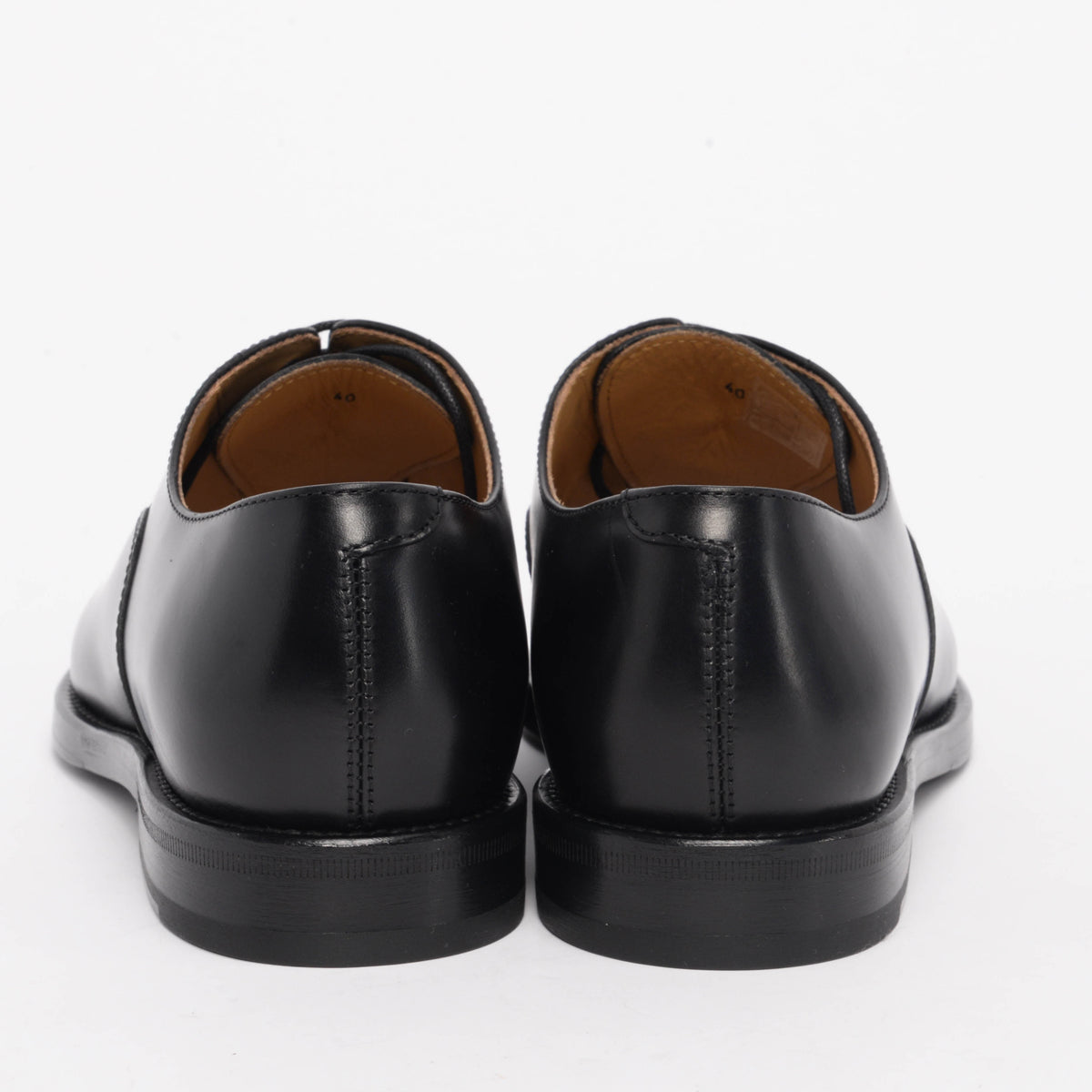 Brunello Cucinelli Black Calfskin Derby Lace-up Shoes 40