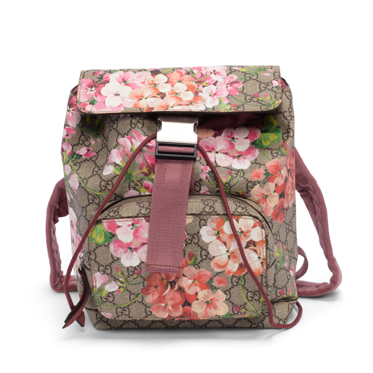 Gucci Dry Rose GG Supreme Blooms Small Buckle Backpack