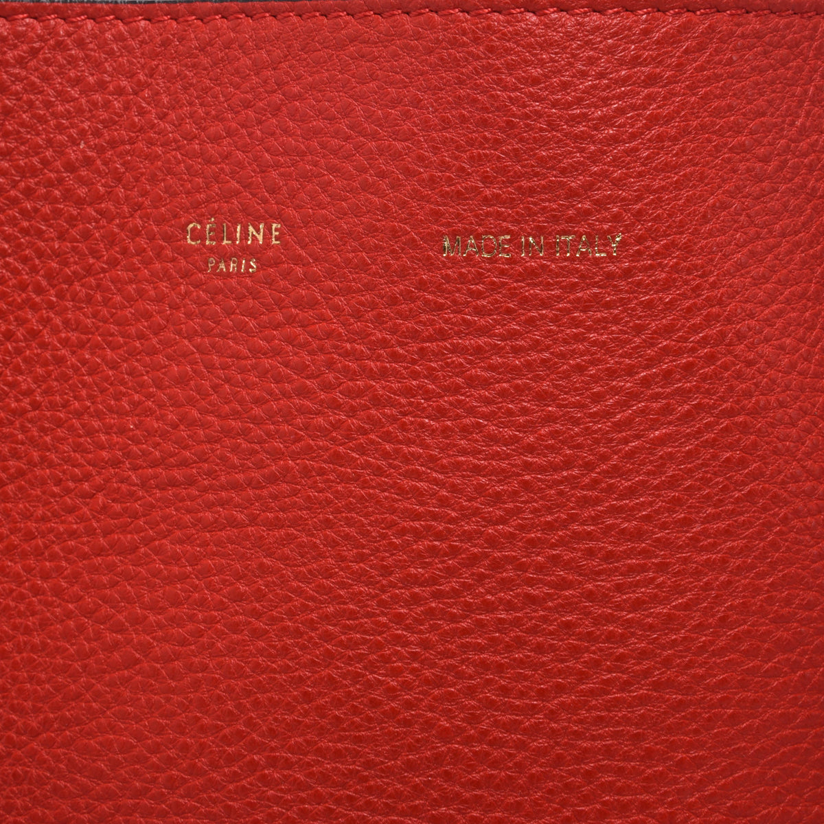 Celine Red Grained Calfskin Vertical Cabas Tote