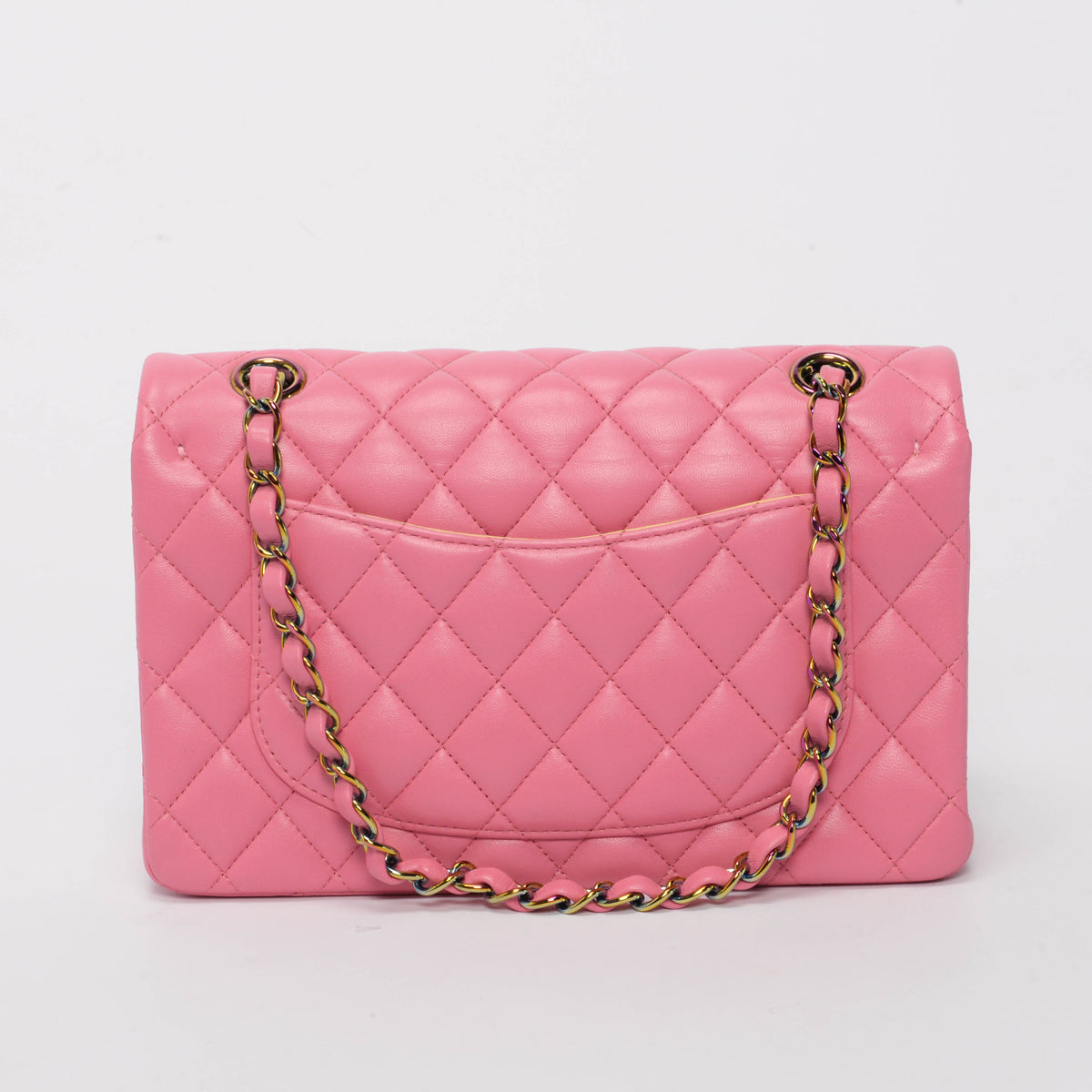 Chanel Pink & Yellow Quilted Lambskin Small Classic Flap Bag