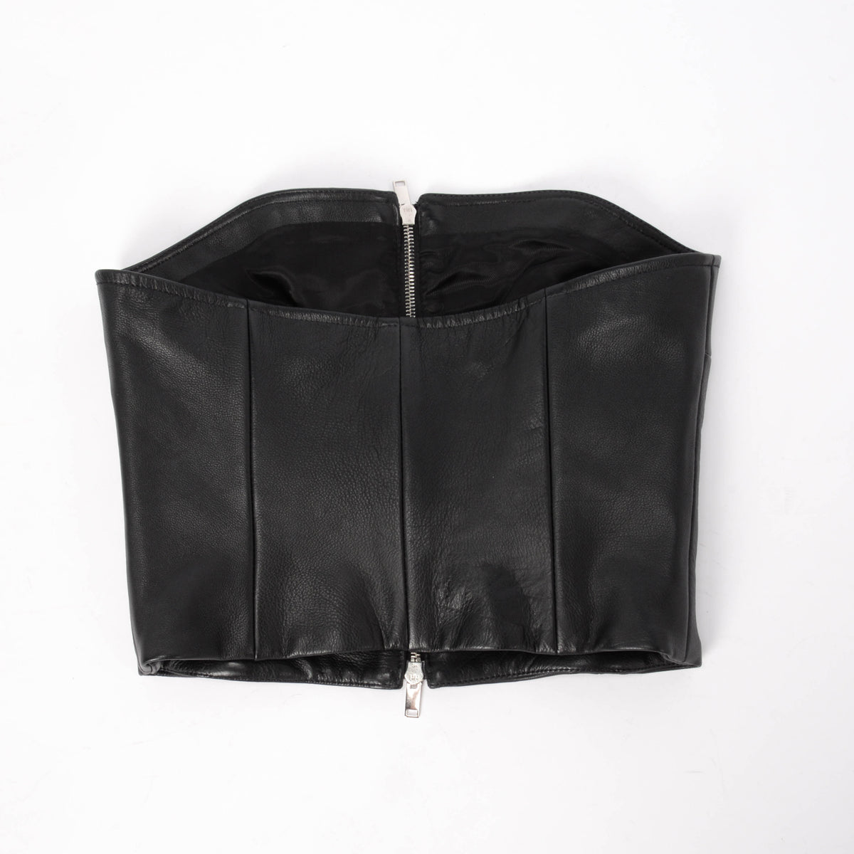 Khaite Black Lambskin Ira Bustier Top US 4