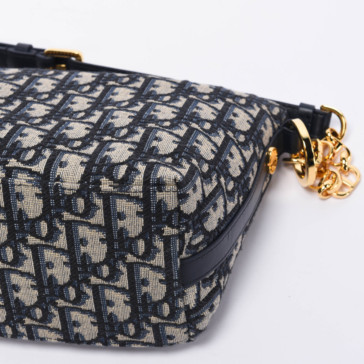 Dior Navy Oblique Jacquard Diorstar Hobo Chain Bag