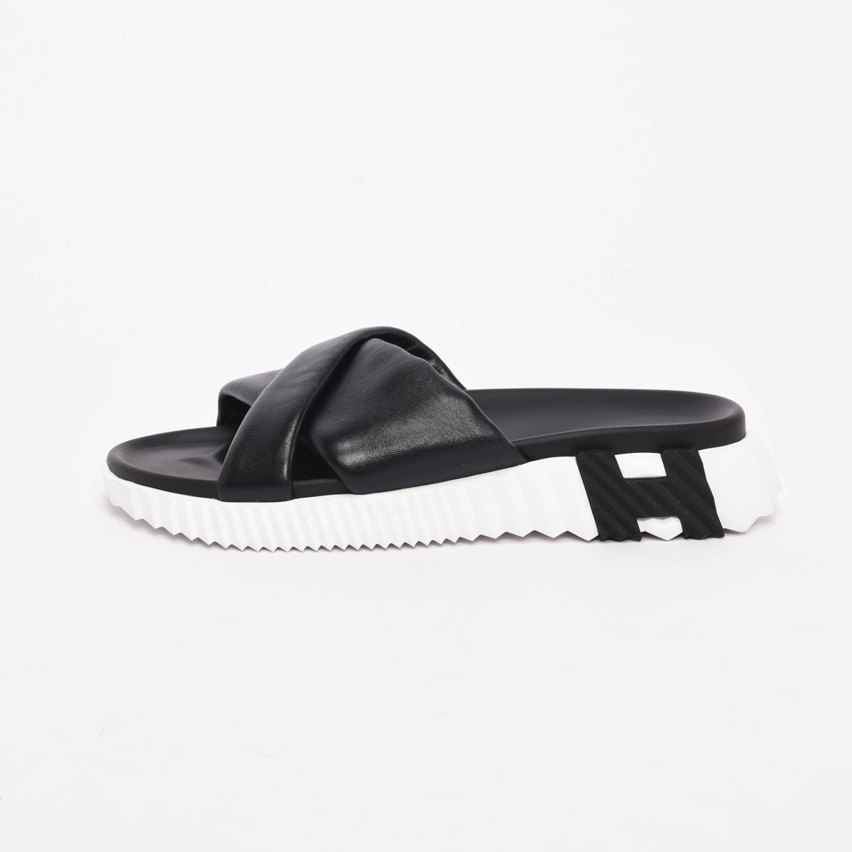 Hermes Black Nappa Infra Sandals 40