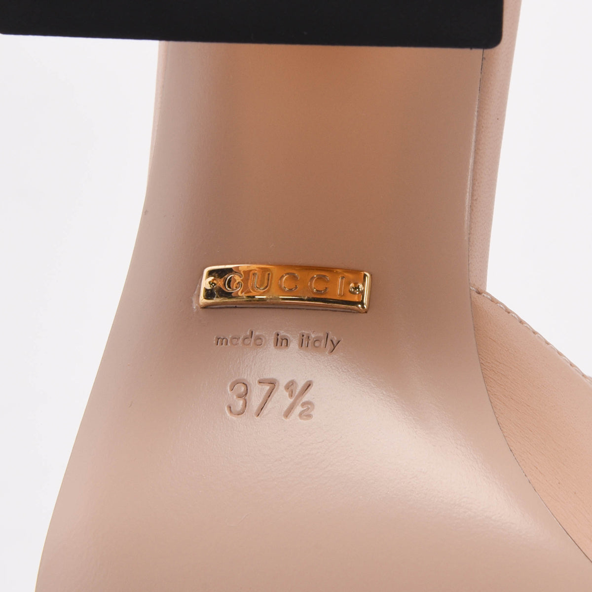 Gucci Pale Pink Calfskin Horsebit Slide Sandals 37.5