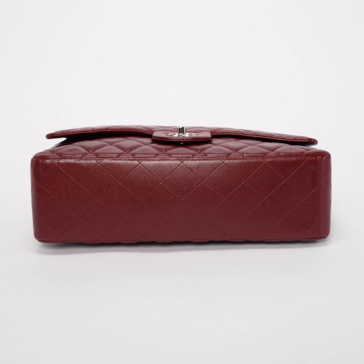 Chanel Dark Red Caviar Maxi Single Flap Bag