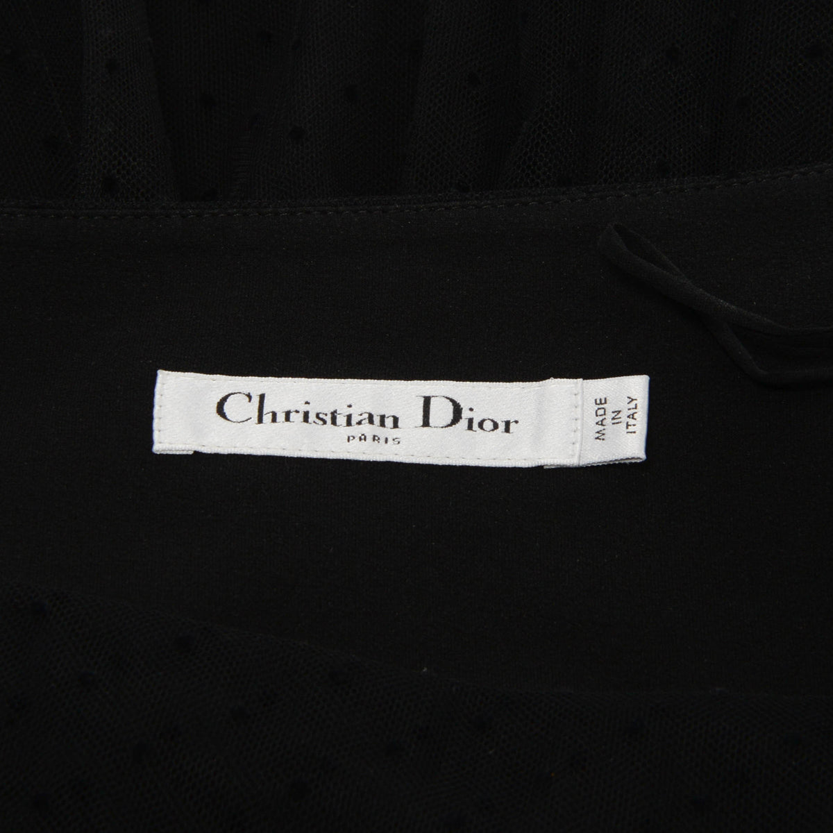 Dior Black Polka Dot Tulle Pleated Skirt FR 38