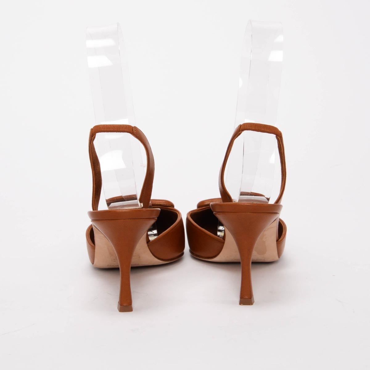 Manolo Blahnik Tan Calfskin Maysli Buckle Slingbacks 40