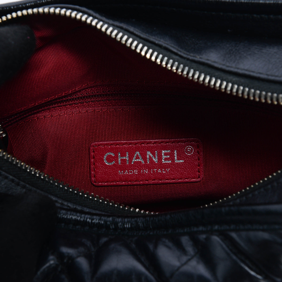 Chanel Black Aged Quilted Calfskin Small Gabrielle Hobo Bag