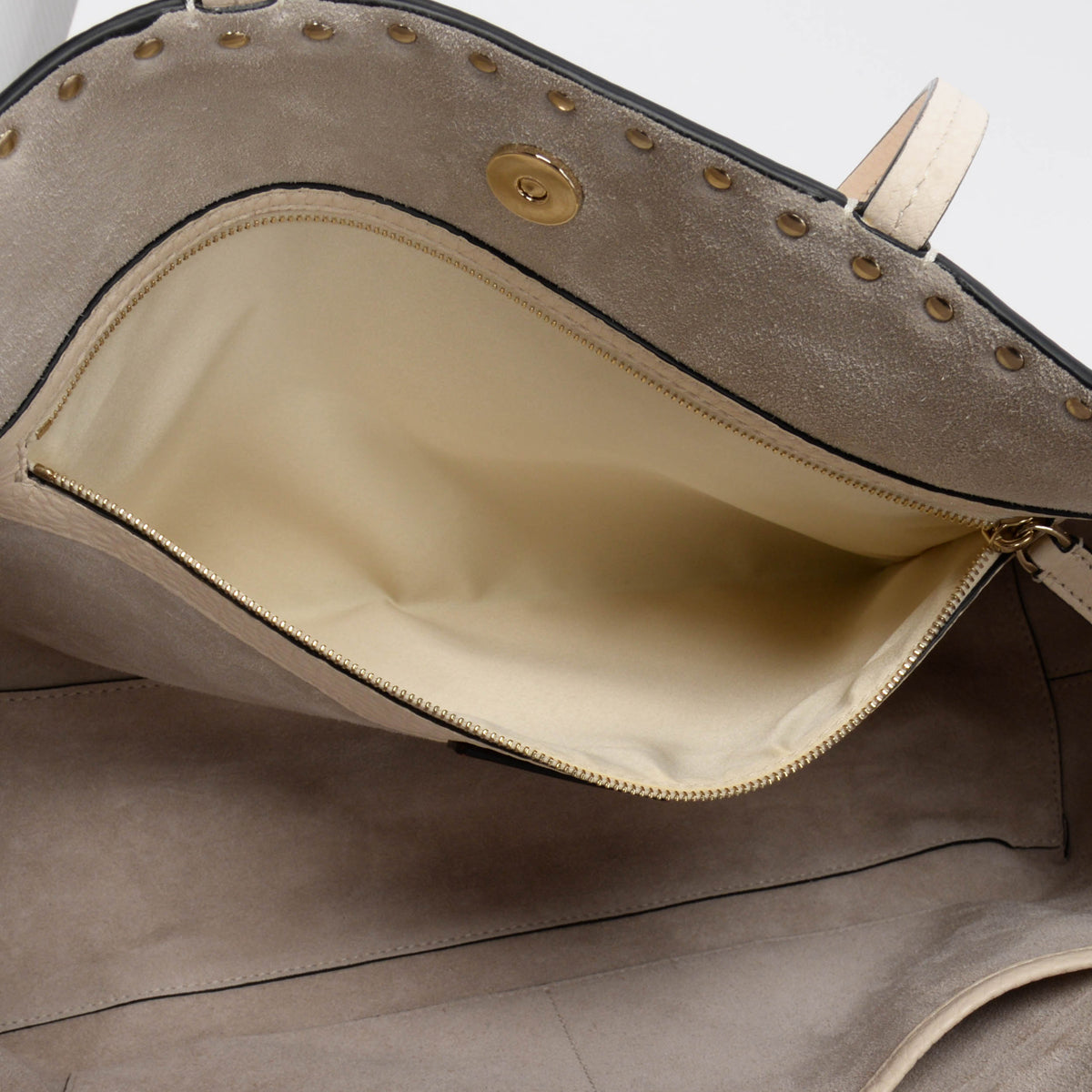 Valentino Ivory Grainy Calfskin Rockstud Tote