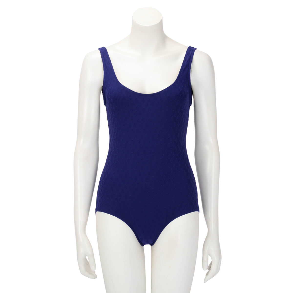Chanel Dark Blue CC Jacquard One Piece Swimsuit Bodysuit FR 40