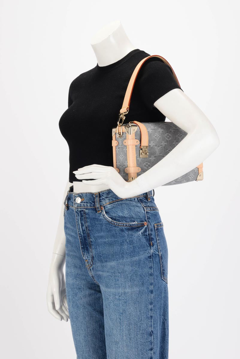 Louis Vuitton Grey Monogram Denim Side Trunk MM