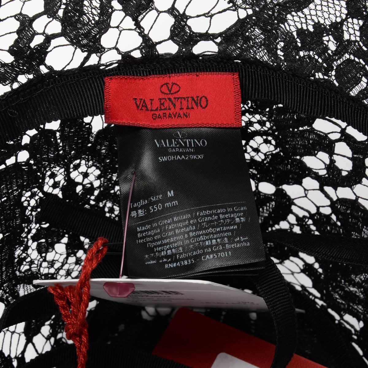 Valentino Black Floral Lace Bucket Hat