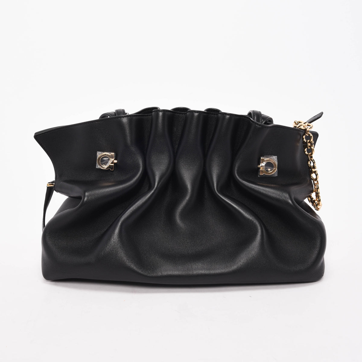 Ferragamo Black Nappa Medium Soft Bag