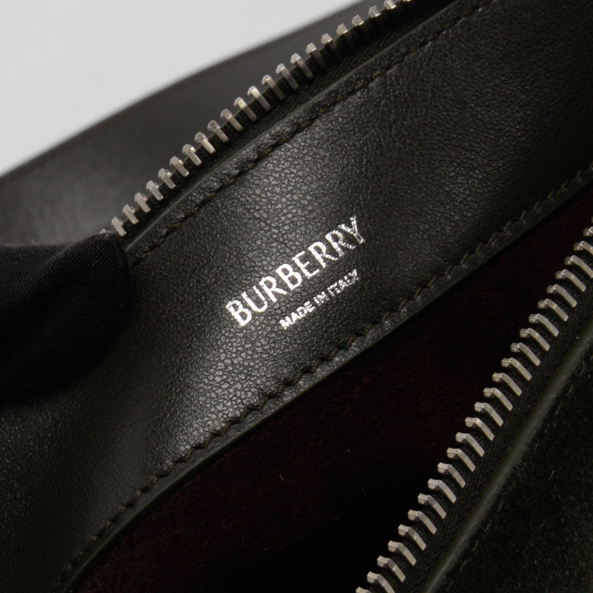Burberry Dark Green Suede Small Knight Shoulder Bag