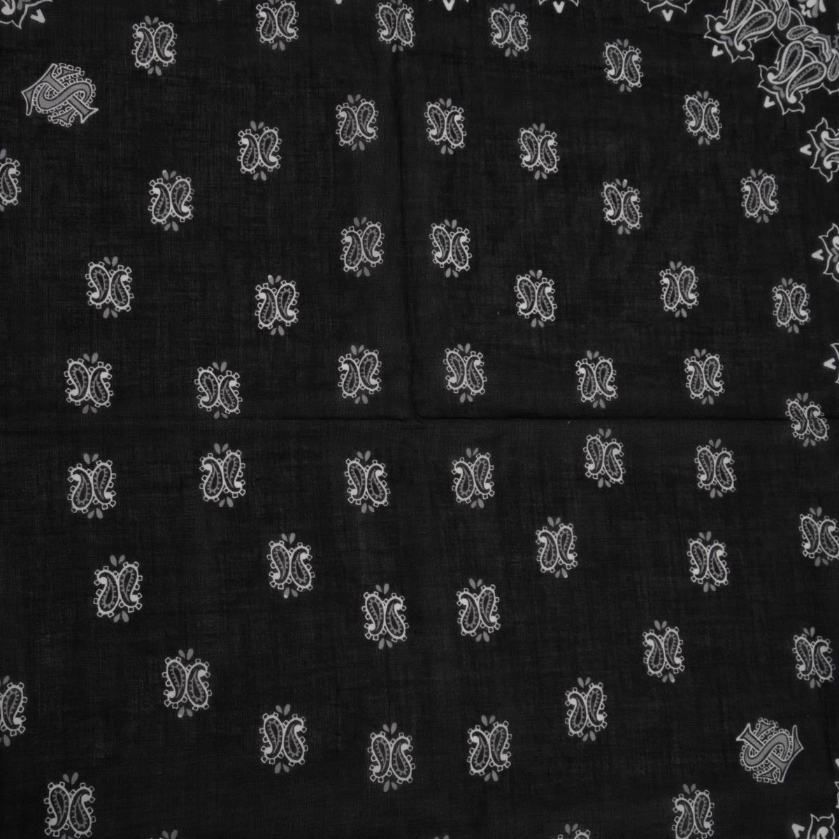 Saint Laurent Black Cotton Paisley Print Bandana
