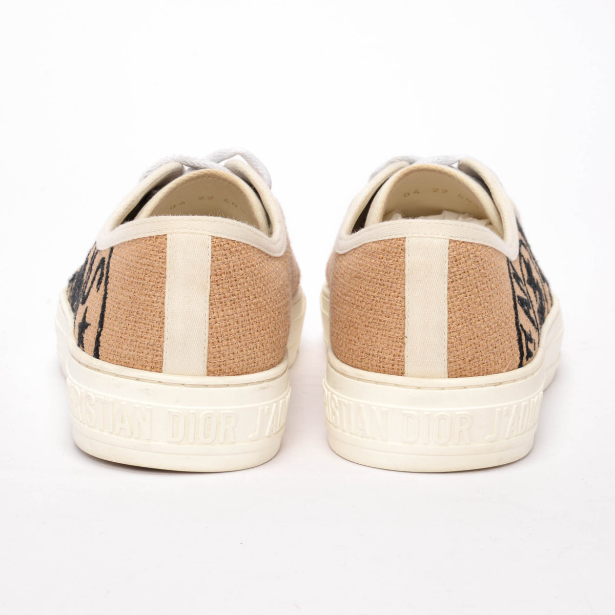 Dior Beige Jute Canvas Union Embroidered Walk'N'Dior Sneakers 40.5