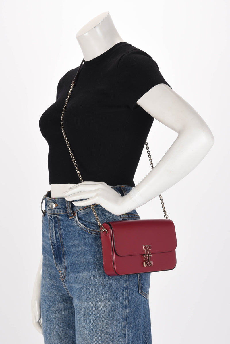 Cartier Cherry Red Calfskin C de Cartier Mini Bag