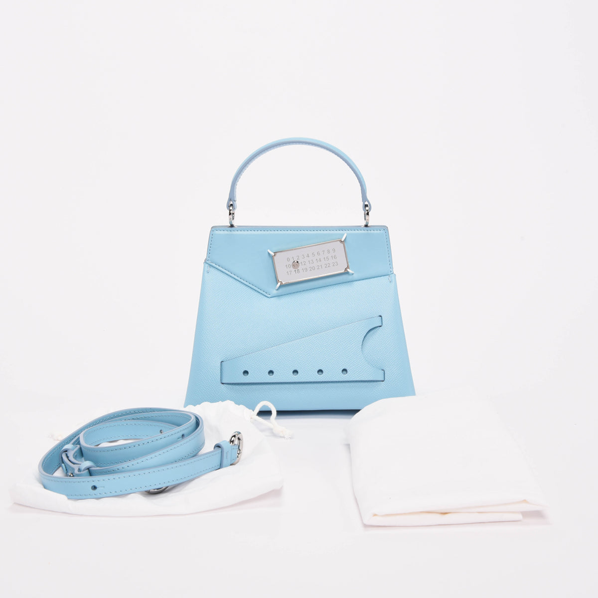 Maison Margiela Pale Blue Calfskin Small Snatched Bag