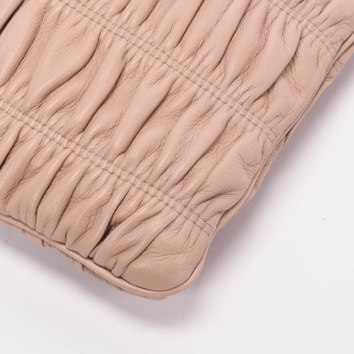 Prada Dusty Pink Gaufre Nappa Zipped Pouch