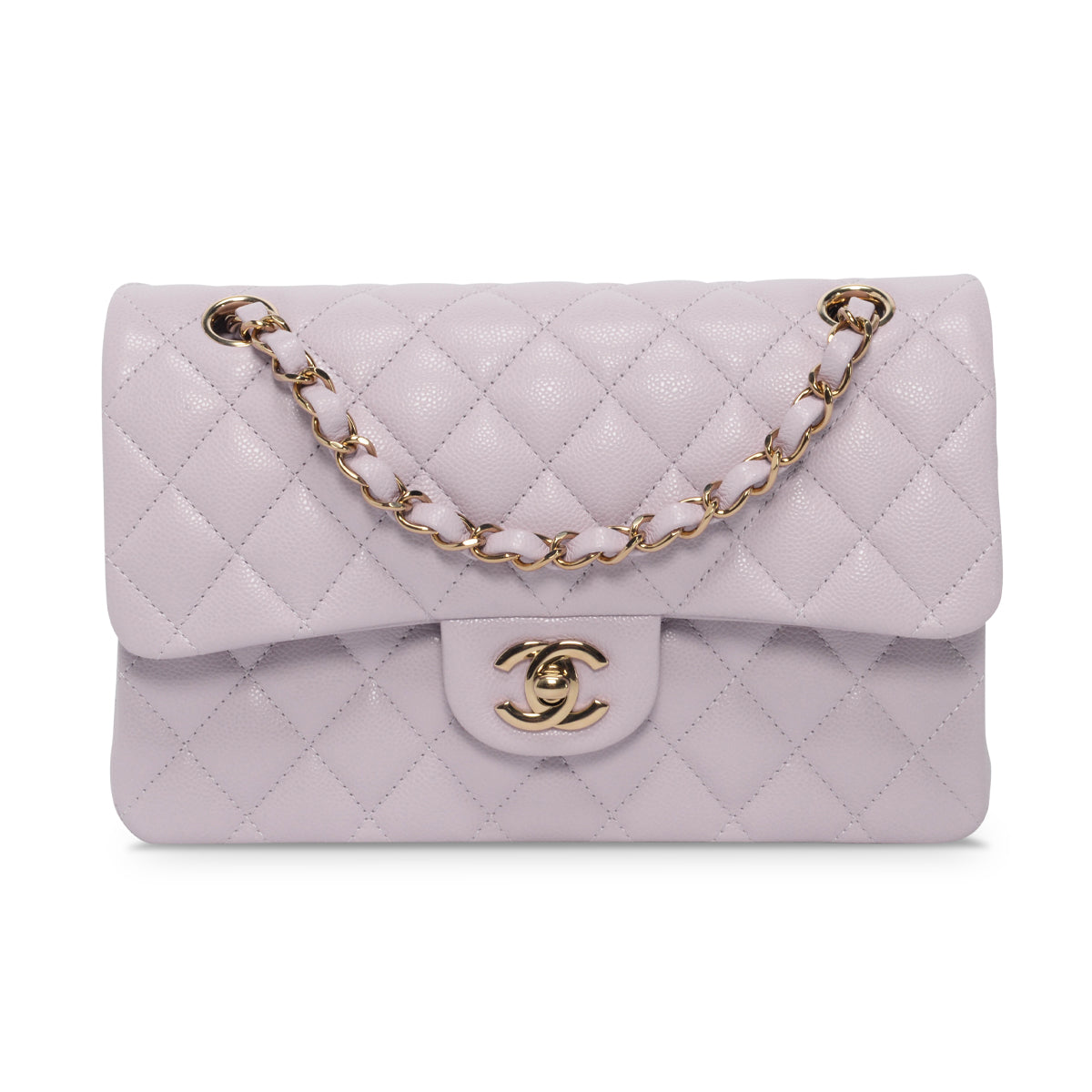 Chanel Lilac Quilted Caviar Small Classic Flap Bag