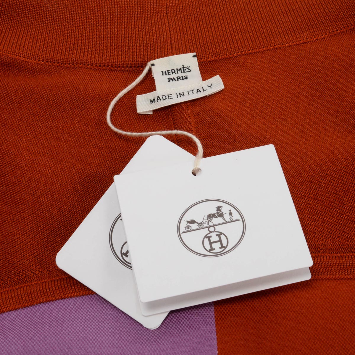 Hermes Violet Parme Silk Grand Tralala Belted Cardigan FR 46