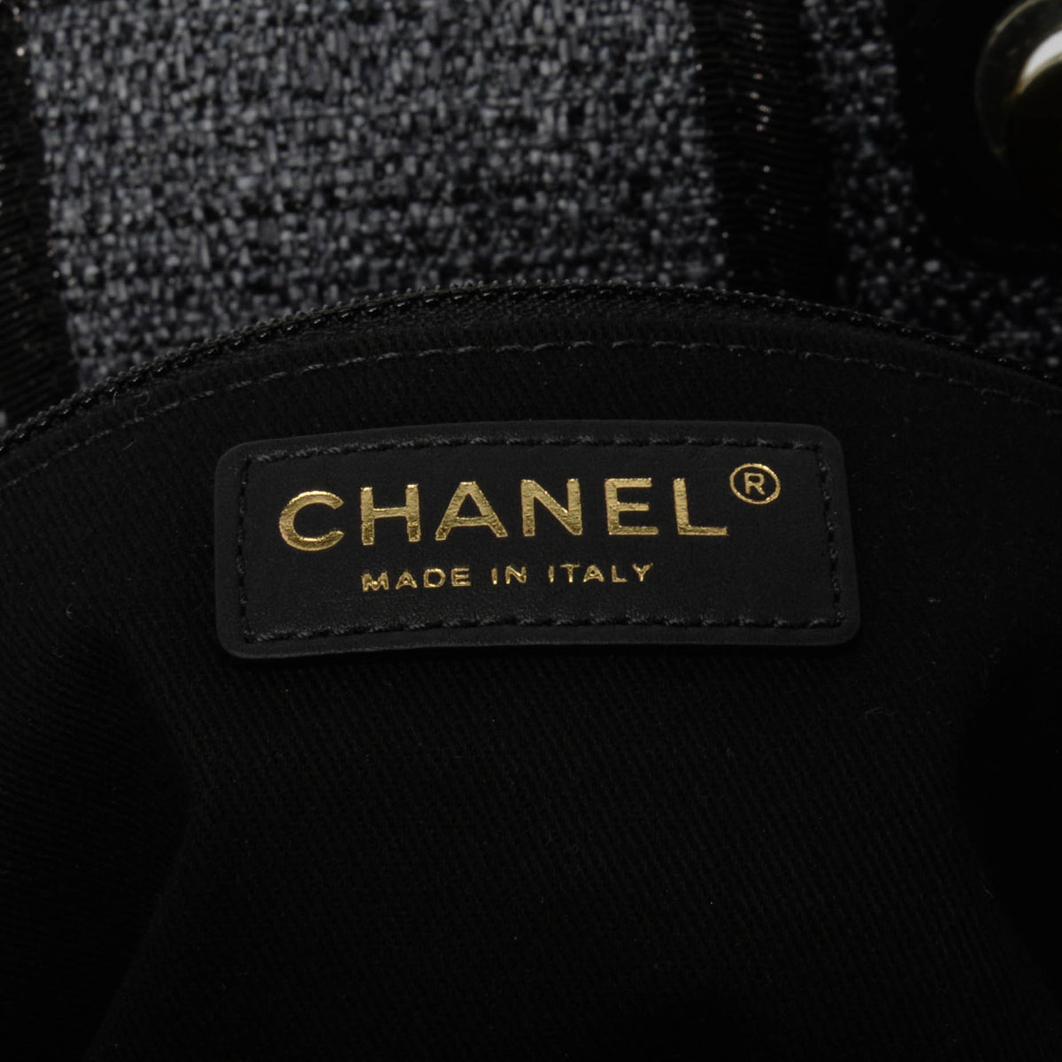 Chanel Blue Glitter Tweed Medium Deauville Tote